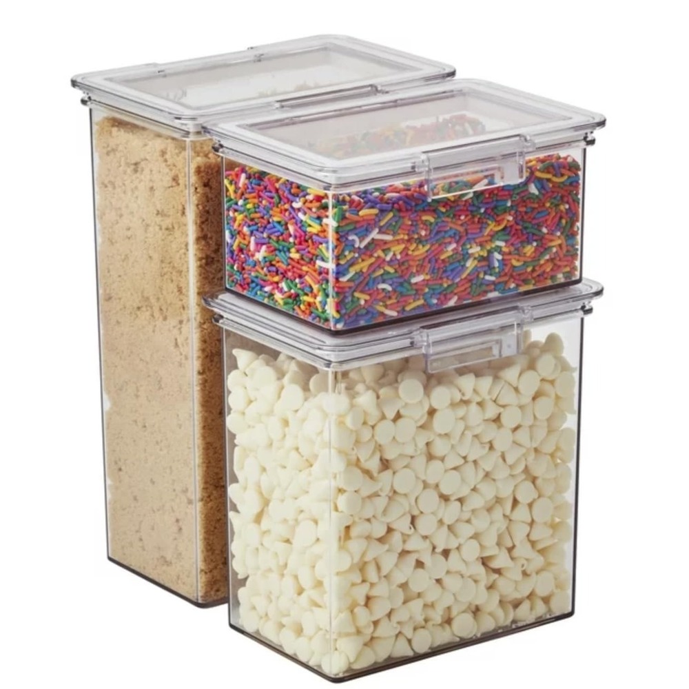 The Home Edit 3 Piece Canister Edit, Food Organizer and Storage Containers Clear